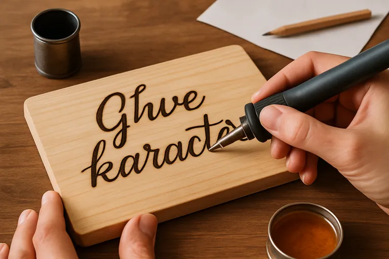 Geef hout karakter met gebrande letters en persoonlijke teksten