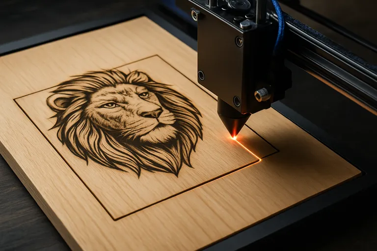 Strakke gravures en schone snijranden op hout met laserprecisie