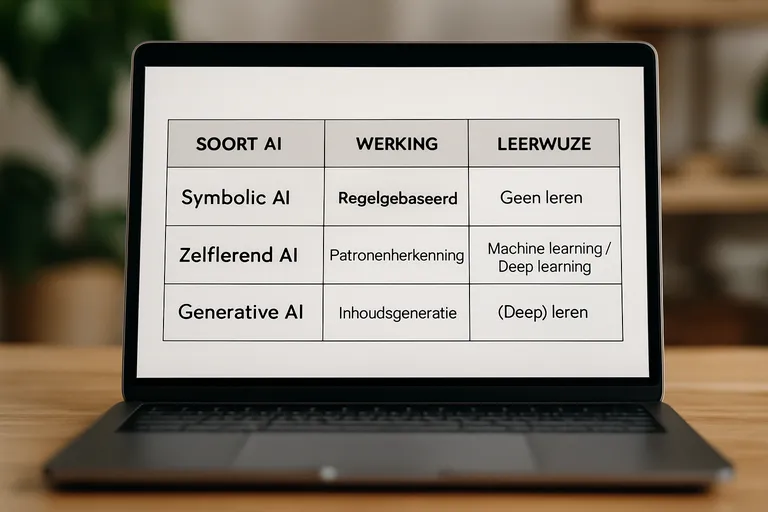 Vormen van AI op basis van werking en leerwijze